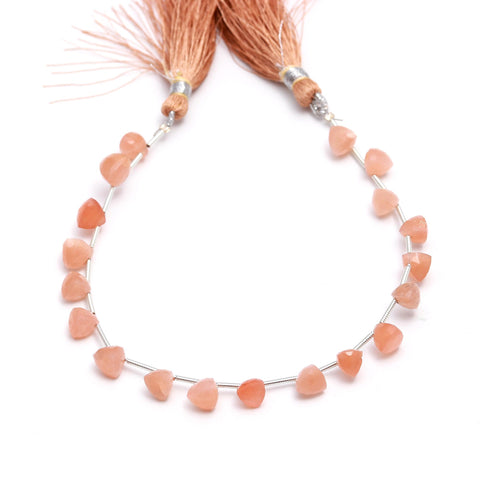 Sunstone Orange Trillion Faceted Natural Beads 8 inches strands