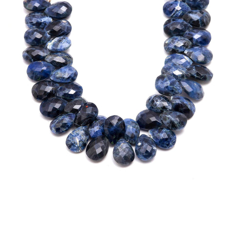 Lapis Lazuli Blue Drop Faceted Natural Beads 8 Inches Strands