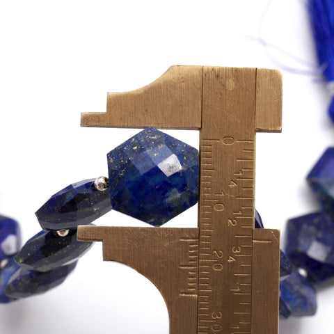 Lapis Lazuli Blue Hexagon Faceted Natural Beads