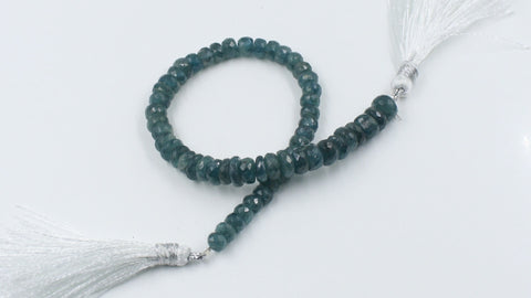 Garnierite Dark Green Rondelle Faceted Natural Beads 8 inches Strands