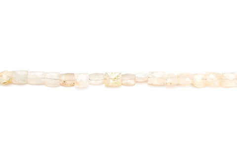 Moonstone White Rectangle Faceted Natural Beads