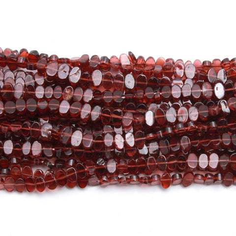 Garnet Red Oval Smooth Natural Beads 16 Inches Strands