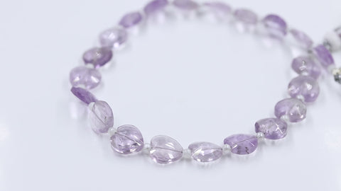 Amethyst Pink Heart Faceted Natural Beads 8 Inches Strands