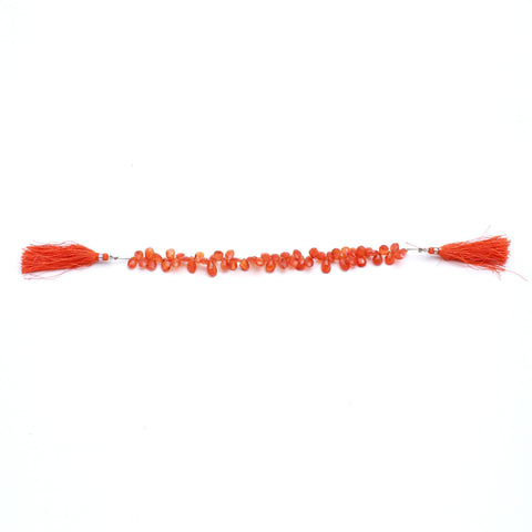 Carnelian Orange Pear Faceted Natural Beads 8 Inches Strands