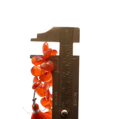 Carnelian Orange Pear Faceted Natural Beads 8 Inches Strands