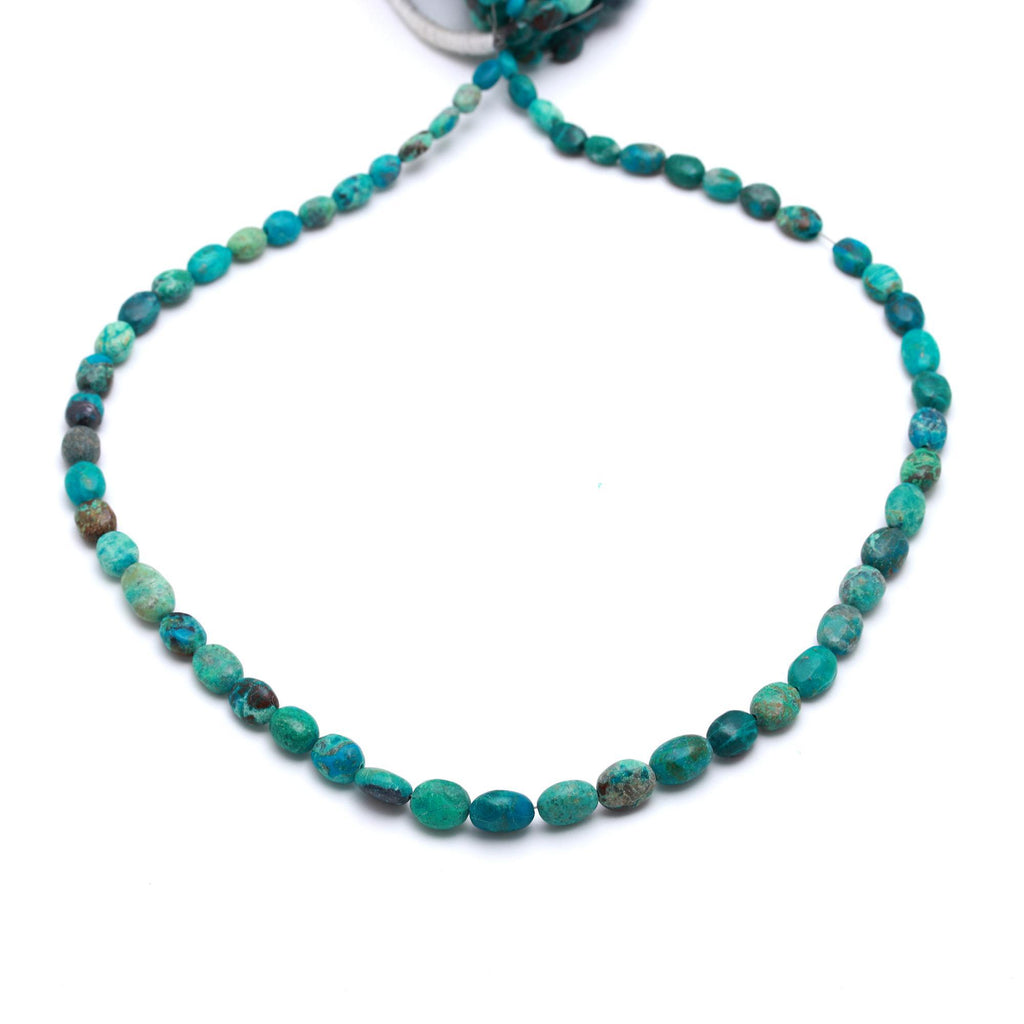 Chrysocolla Green Smooth Oval Natural Beads 16 Inches Strands