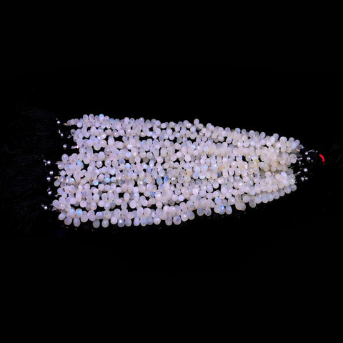 Rainbow Moonstone Drop Faceted Natural Beads 8 Inches Strands