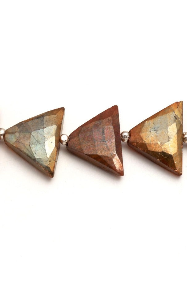 Labradorite Triangle Faceted Natural Beads