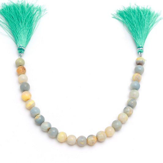 Turquoise Opal Green Round Smooth Natural Beads 8 Inches Strands