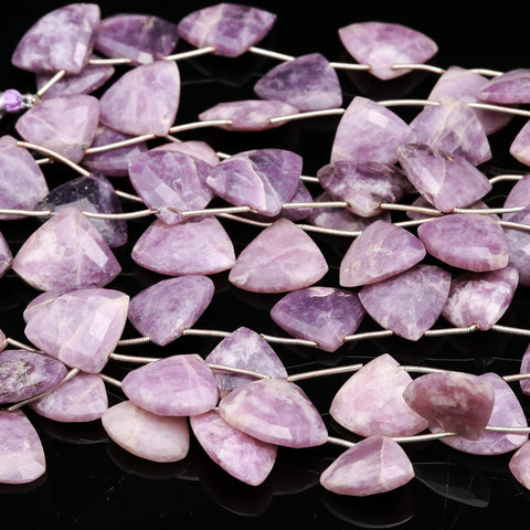 Lepidolite Purple Axe Faceted Natural Beads 8 Inches Strands