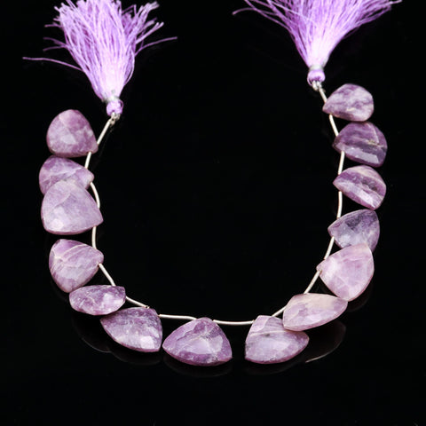 Lepidolite Purple Axe Faceted Natural Beads 8 Inches Strands