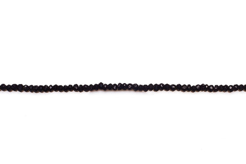 Black Spinel Mixed Rondelle Faceted Natural Beads