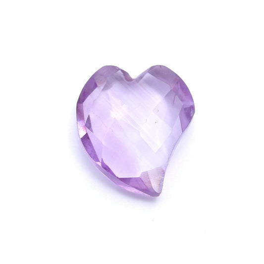 Amethyst Purple Curved Heart Faceted Natural 13 MM Stone