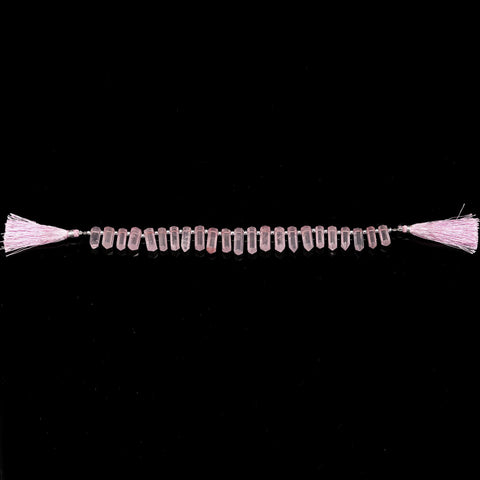 Rose Quartz Pink Pencil Faceted Natural Beads 8 Inches Strands