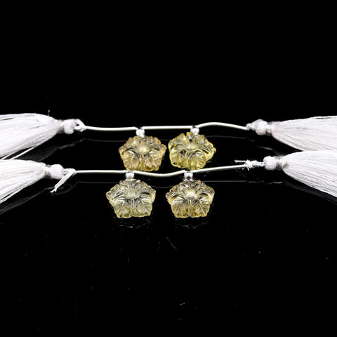 Lemon Quartz Yellow Flower Craving Natural Beads