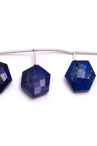 Lapis Lazuli Blue Hexagon Faceted Natural Beads