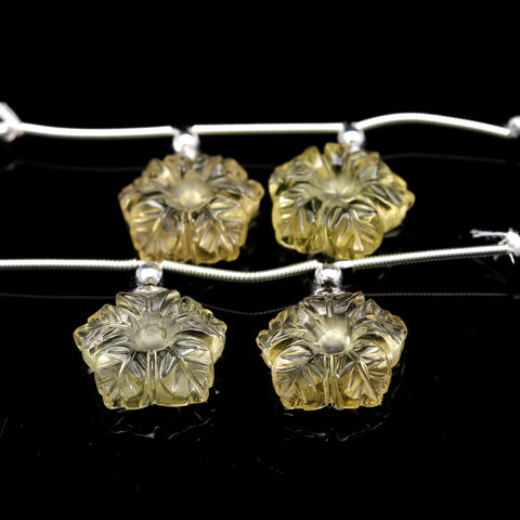 Lemon Quartz Yellow Flower Craving Natural Beads