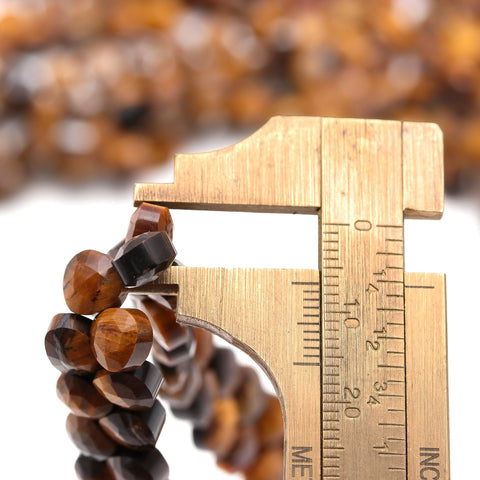 Tiger Eye Brown Heart Faceted Natural Beads 8 inches Strands