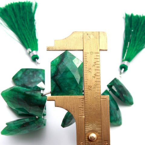 Green Dyed Quartz Pentagon Faceted Natural Beads