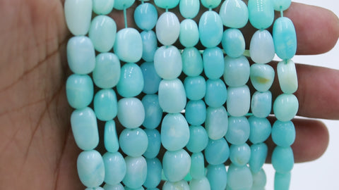 Peruvian Opal Blue Mix Shape Smooth Natural Beads 8 Inches Strands