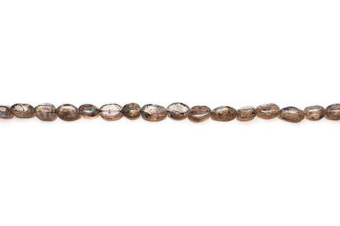 Labradorite Grey Oval Smooth Natural Beads