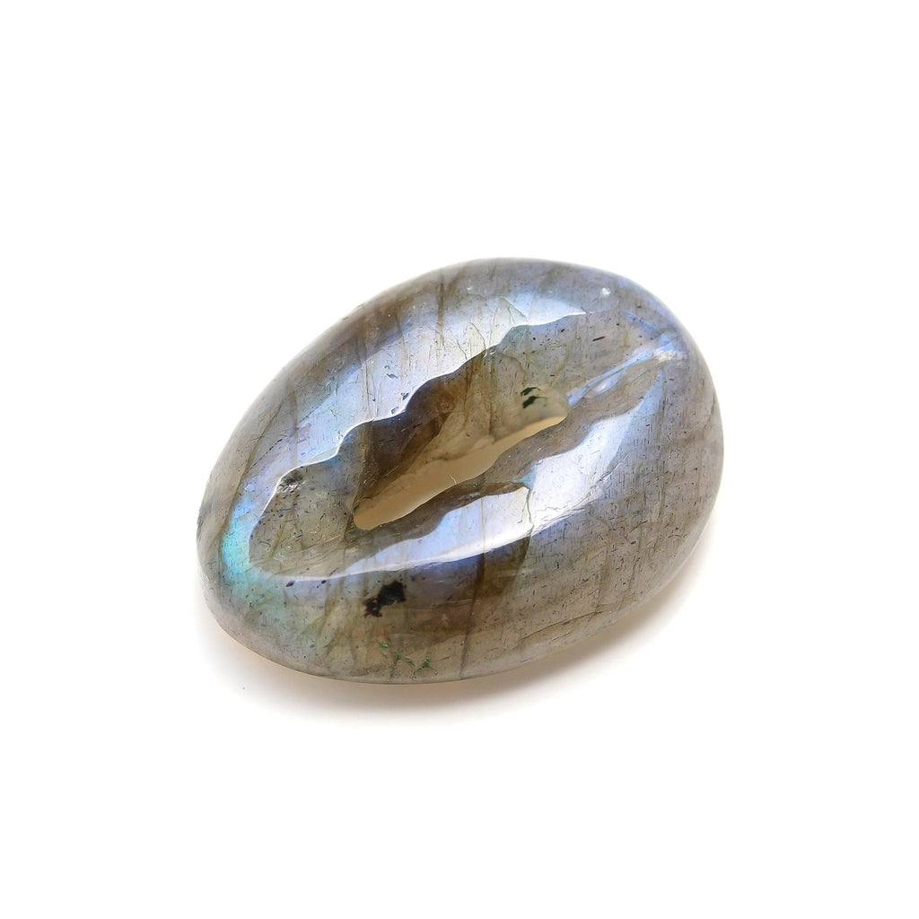 Labradorite Grey Cowrie Shell Carving Natural 19 MM Stone