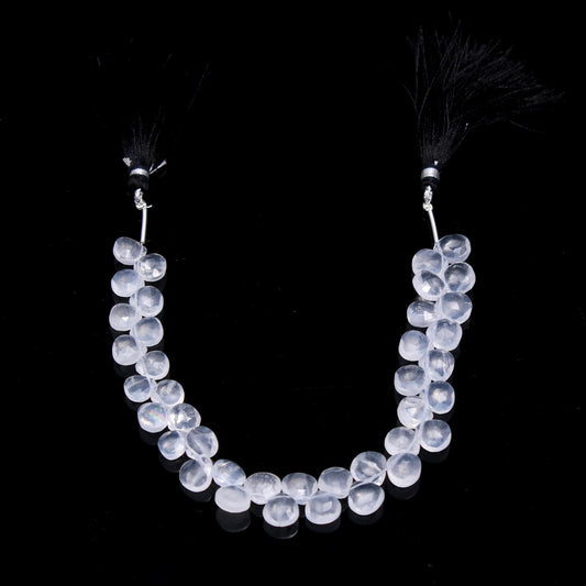 Ice Quartz White Pear Faceted Natural Beads 8 Inches Strands