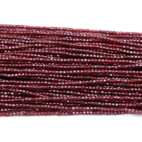 Red Garnet Red Hexagon Faceted Natural Beads 12.5 Inches