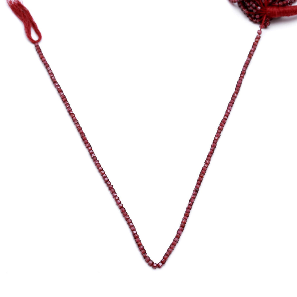 Red Garnet Red Hexagon Faceted Natural Beads 12.5 Inches