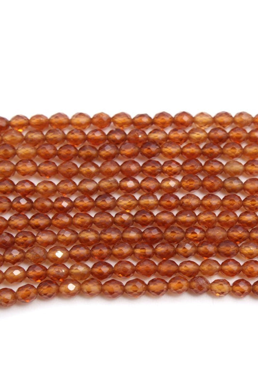 Carnelian Orange Round Faceted Natural Beads