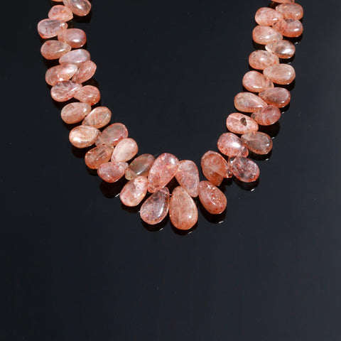 Sunstone Brown Pear Smooth Natural Beads 8 Inches Strands