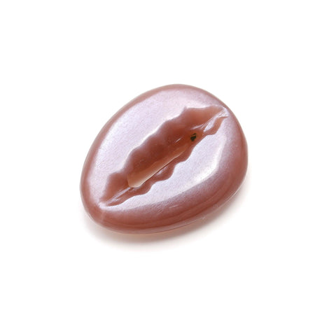 Strawberry Quartz Pink Cowrie Shell Carving Natural 19 MM Stone