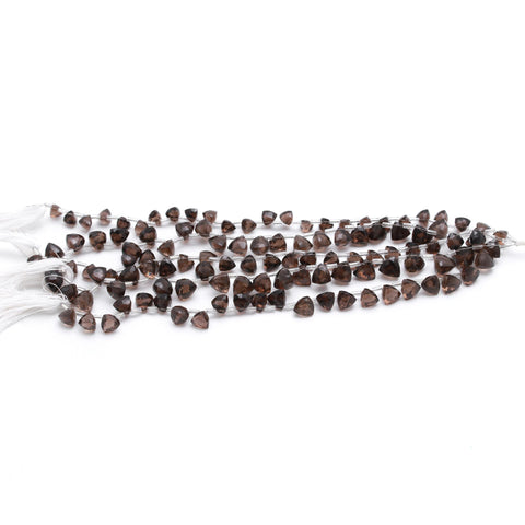 Smoky Quartz Brown Triangle Faceted Natural Beads 8 Inches Strands