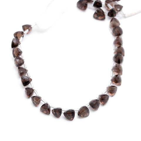 Smoky Quartz Brown Triangle Faceted Natural Beads 8 Inches Strands