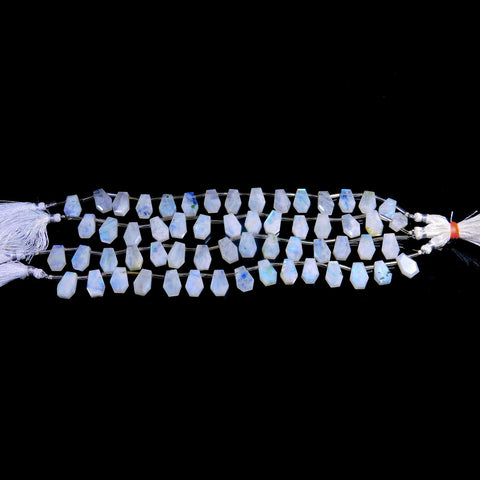 Rainbow Moonstone Coffin Faceted Natural Beads 8 Inches