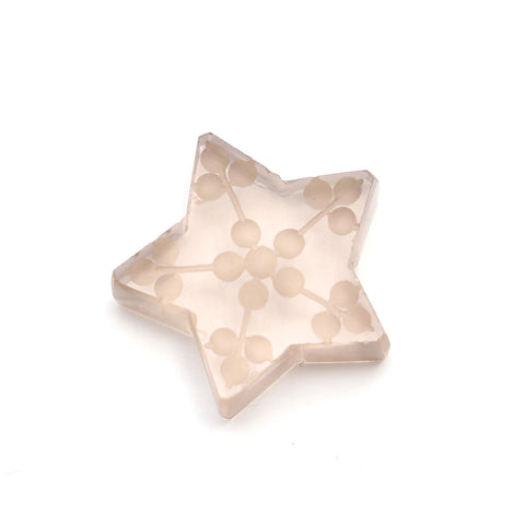 Smoky Quartz Star Engraving Natural 12 MM Stone