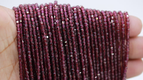 Red Garnet Red Hexagon Faceted Natural Beads 12.5 Inches