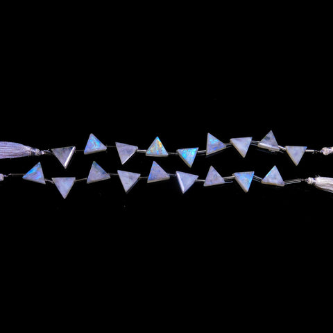 Rainbow Moonstone Triangle Smooth Natural Beads 8 Inches Strands