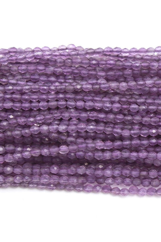 Amethyst Purple Round Faceted Natural Beads