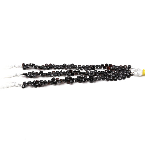 Black Onyx Heart Faceted Natural Beads 8 inches Strands