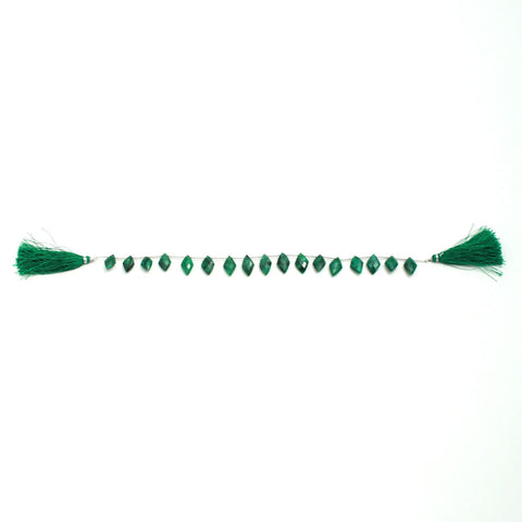 Green Dyed Quartz Rhombus Faceted Natural Beads