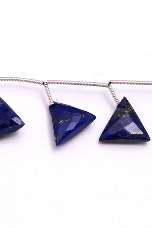 Lapis Lazuli Blue Triangle Faceted Natural Beads