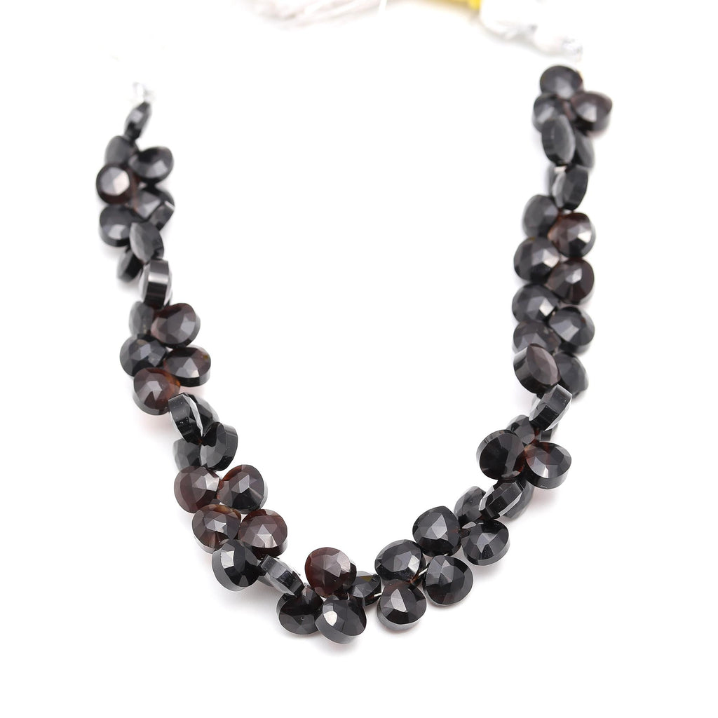 Black Onyx Heart Faceted Natural Beads 8 inches Strands