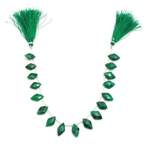 Green Dyed Quartz Rhombus Faceted Natural Beads