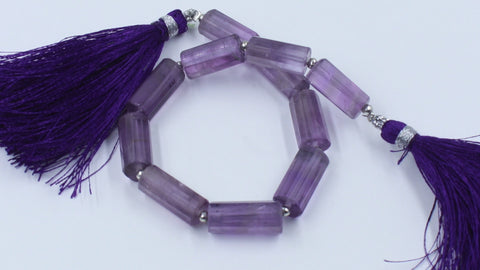 Amethyst Pink Tube Faceted Natural Beads 8 Inches Strands