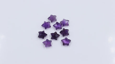 Amethyst Purple Star Carving Natural 10 MM Beads