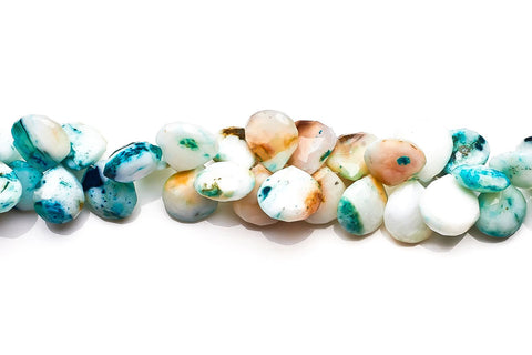 Opal Shaded Blue Pear Faceted Natural Beads