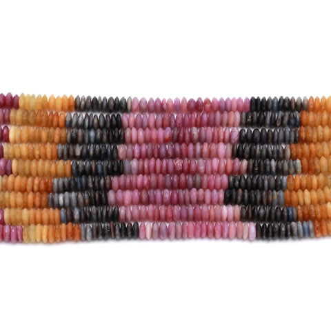 Multi Sapphire Multi Color Tire Faceted Natural Beads 12.5 Inches Strands