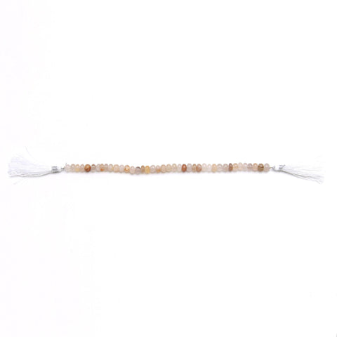 Opal Pink Rondell Smooth Natural Beads 8 Inches Strands