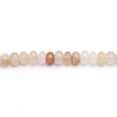 Opal Pink Rondell Smooth Natural Beads 8 Inches Strands